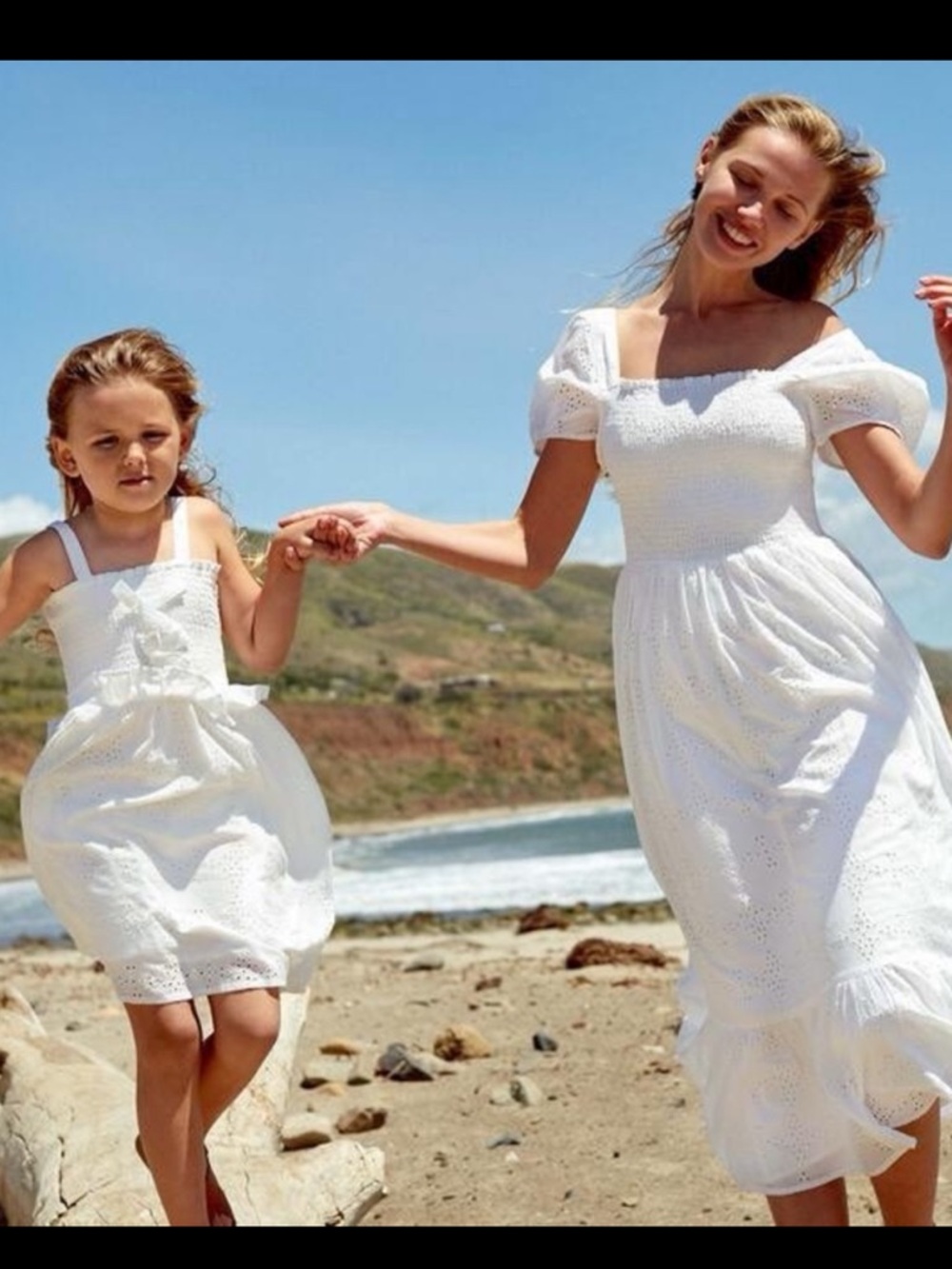 Maison Me Mommy & Me Eyelet Dresses Sz Medium & 6 Pink